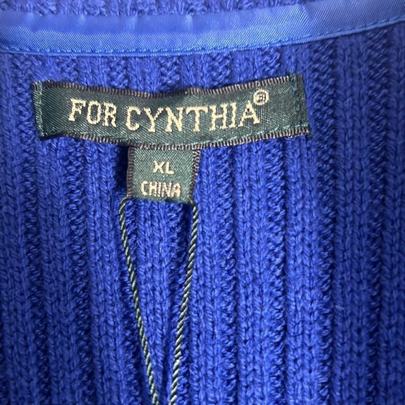 FOR CYNTHIA Quilted Sweater Jacket in Navy Size XL -- NWT -- GORGEOUS!!! - Picture 7 of 8